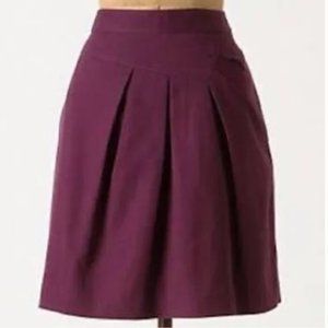 anthropologie plum midi skirt with pockets & back zip 8